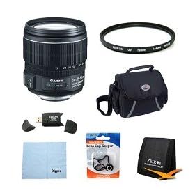 Canon EF-S 15-85mm f/3.5-5.6 IS USM UD Wide Angle Zoom Lens for Canon Digital SLR Cameras w/ 72mm Multicoated UV Protective Filter, Deluxe Bag, Lens Cap Keeper, Microfiber Cleaning Cloth, Memory Card Wallet, USB 2.0 Card Reader