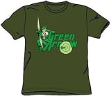  : GREEN ARROW DC Comics Kids Size Superhero Youth Military Green T-shirt