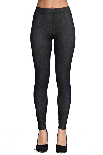 Women's Sexy Denim Jeans Look Jeggings Basico By Gazoz Black Small/Medium
