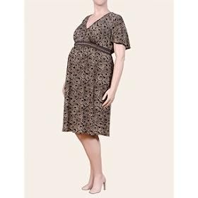 Motherhood Maternity: Plus Size Short Sleeve Faux Wrap Maternity Dress