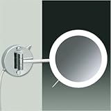 Wall Mount 3X Magnifying LED Mirror with Direct Wired Two Arm and Sensor Finish: Gold