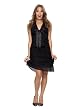 Astrapahl, Kurzes Chiffon Kleid im Neckholder Stil, L�nge knielang, Farbe schwarz