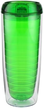 Design For Living Double Wall Multi-Use Cup with Lid, 20-Ounce, Green