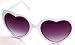 QLook Womens Neon Heart Shaped Lolita Sunglasses - (Various Colors), White