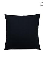 Leitmotiv Dos Fundas de Cojín Jacquard Demon (Negro)