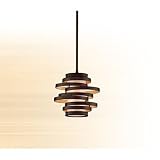 Corbett-Lighting 113-41 Vertigo - One Light Mini-Pendant, Bronze with Gold Leaf Finish with Caramel Ice Glass