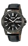 Seiko Solar Day/Date Window Black Dial Men's watch #SNE097