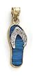 14k Two-Tone Blue Opal Flip-Flop Diamond Accent Pendant
