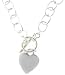 Fiorentino Silver Heart Charm Toggle Necklace