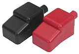 Battery Terminal Covers (Up to 1 2 OD Cable, One Red One Black) by Moeller Marine Products