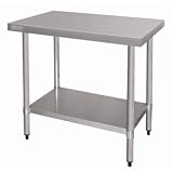 Vogue Stainless Steel Prep Table w/o Upstand 900mm wide
