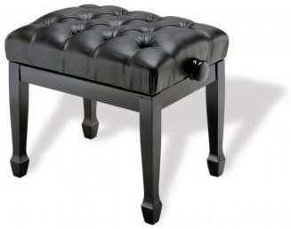 Concert Adjustable Piano Stool Bench Black Button