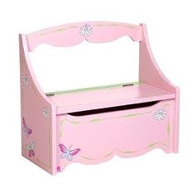 HANNAH PINK BUTTERFLY DESIGN STORAGE SEAT, TOY BOX, OTTOMAN FROM CENTURION PINE