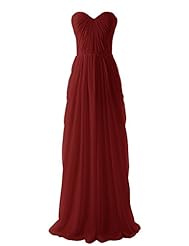 Backless Floor Length Sweetheart Chiffon Bridesmaid Dress 