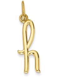 Genuine 14K Yellow Gold Initial Charm 0 .2 Gram Of Gold Letter H