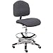 BenchPro WAT-DF Deluxe Fabric Ergonomic ESD Anti Static Wide Chair with Aluminum Base, 300 lbs Capacity, 21.5" Width x 21-31" Height x 17.5" Depth, Dark Blue