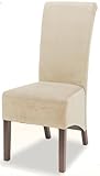 Rolled Back Parson Dining Chair in Tan Microfiber (set of 2)