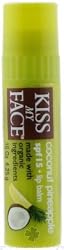 Kiss My Face Coconut Pineapple Spf 15 Organic Lip Balm, .15-Ounce Tubes (Pack of 6)