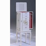 Bernards Furniture Small White Hand Painted Jewelry Armoire