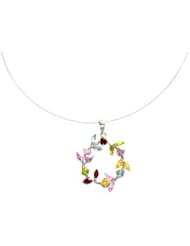 Gemshine Childrens Gemstone Wreath Pendant In Sterling Silver