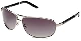 Steve Madden Men’s S942 Aviator Sunglasses,Shiny Silver Frame/Clear Lens,one size