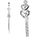 Body Accentz&reg; Belly Button Ring Navel Double Heart Body Jewelry 14g Gauge HO252