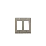 Baldwin 4741.150.CD Classic Square Beveled Edge Double GFCI Switch Plate, Satin Nickel
