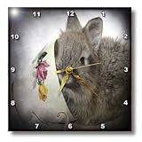 Lionhead Bunny in a Teacup - 10x10 Wall Clock