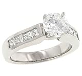 Channel Princess Cut Diamond Engagement Ring .75cttw