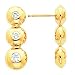 14K White or Yellow Gold Three-Stone Diamond Earrings - 0.50 Ct., 1.00 Ct. or 1.50 Ct. (ALSO AVAILABLE WITH GEMSTONES)