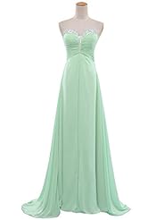 A-line Strapless Sweetheart Chiffon Crystal Lace-Up  Beaded Evening Dress/Homecoming Dress/Bridesmaid Dress/Prom Dress/Party Dress  With Rhinestones