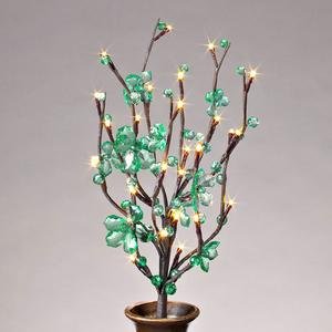 Prelit Art Christmas Trees - Gerson 37889 - 20" Green Acrylic Petal Flower Battery Operated LED Lighted Branch with Timer (30