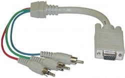 HD15 (VGA) Female to RCA x 3 Male, Double-Shielded, (HD15 to Component Video) Adaptor, 1 ft -- Not For Computer Use