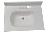 Crane Plumbing Doverstone Marble Lavatory Vanity Top with Recessed Sink, White #8939-1