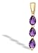14K Yellow Gold Genuine Pear Amethyst 3-Stone Pendant
