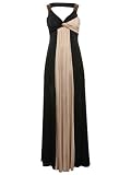 Colour block bead maxi dress