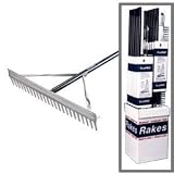 Midwest Rake YardPro Rake, Blue Aluminum Handle - 24 x 66 Inches