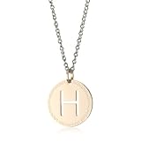 REBECCA Word Rose Gold Over Bronze Letter H Necklac
