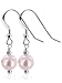 Sterling Silver Pink Imitation Pearl Beads Earrings Made with Swarovski Elements