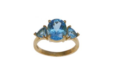 Tuscany Damen-Ring 375 Gelbgold Blautopas oval Gr. 56 (17.8) 1 Preisvergleich