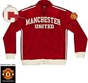 Manchester United Football Club English Premier League Soccer Futbol Team Applied Adult Lightweight Red/White Track Jacket