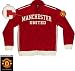 Manchester United Football Club English Premier League Soccer Futbol Team Applied Adult Lightweight Red/White Track Jacket , Medium