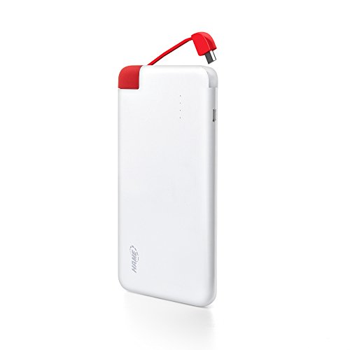 Power Bank,HAME 4000mAh T5 Portable 2.0A Power Bank Compact Mini External Battery with Smart Charger Technology for iPhone 6s Plus 5S 5C, iPad Air 2 Mini 3, Samsung Galaxy S6 S5 S4 Note 4 3, HTC One M9 (White and Red)