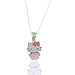 Hello Kitty Sterling Silver Pink Enamel Pendant With 18" Chain
