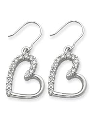 Sterling Silver CZ Heart Earrings QE4215"