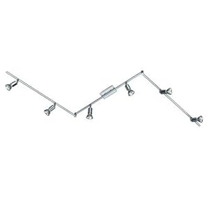 Trio-Leuchten 820510605 Power-LED-Schiene 6 Spots á 3x1W GU10 2 Gelenke L: max. 185cm alufarbig/chrom Trio-Leuchten 820510605 Power-LED-Schiene 6 Spots á 3x1W GU10 2 Gelenke L: max. 185cm alufarbig/chrom