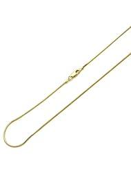 1MM Nickel Free Italian Sterling Silver Chain Necklaces Yellow Gold Plated Snake 030 Gauge Chain ( Available Length 16"~20")