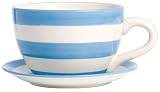 Lifestyle Products, Blue Stripe Tea Cup & Saucer Planter, 16.5 x 33.5 x 25.5 cm