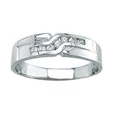 1/4 Carat Diamond Men's 14k White Gold, Wedding Ring