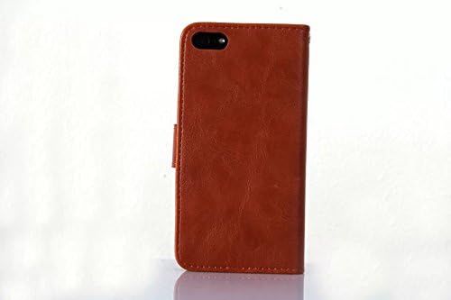 (Case for Iphone 5/5S) Bon Venu 2 in 1 Filp Style PU Leather Case Fashion Candy Color Phone Bag Card Holders Cover Colorful for iPhone 5 5s + Free Screen Protector (Brown 2)